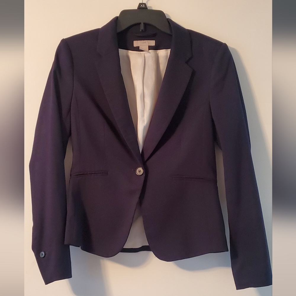 H&M Dark Blue One Button Blazer size 4